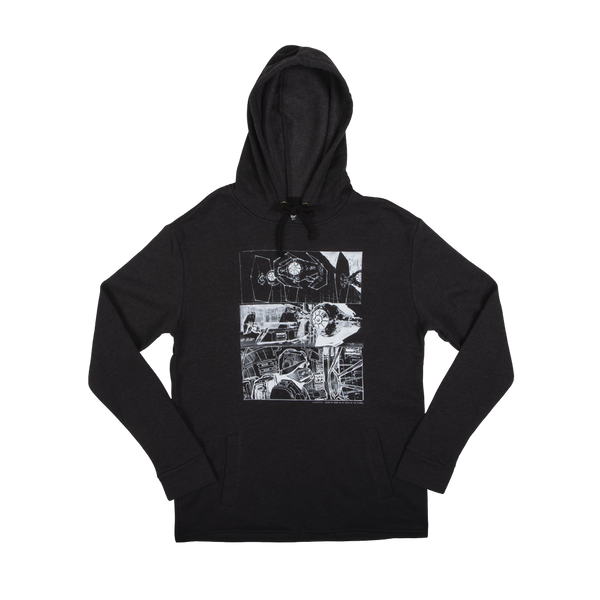 Star wars tie fighter storyboard collage charcoal hoodie