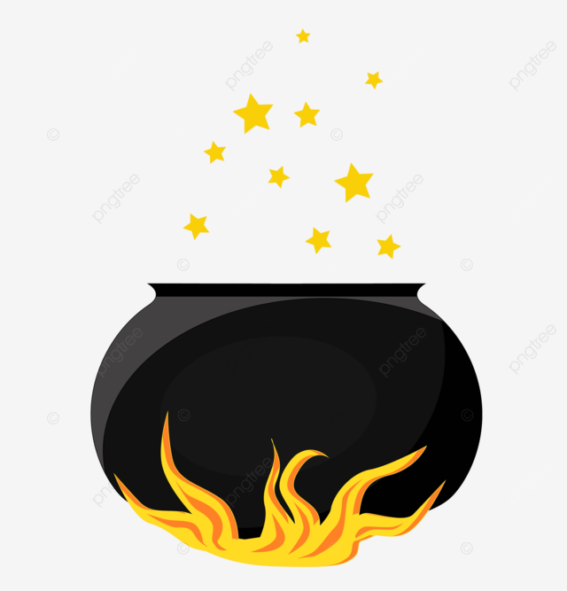 A mystical object a fiery cauldron holding a bubbling potion bat wing magical cauldron png transparent image and clipart for free download