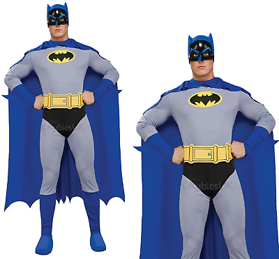 Adult deluxe brave bold batman mens fancy dress costume licensed party outfit