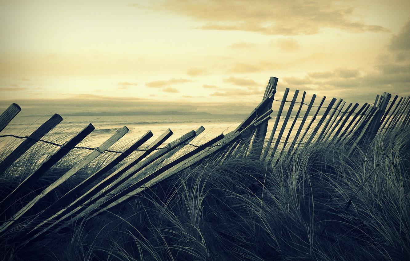 Wallpaper sea wave beach the sky grass landscape storm mood the wind the fence the fence images for desktop section ððµðð