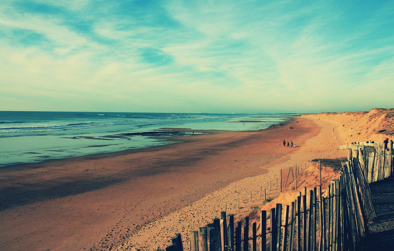 Wallpaper sand sea wave beach people the ocean shore coast the fence walk images for desktop section ððµðð