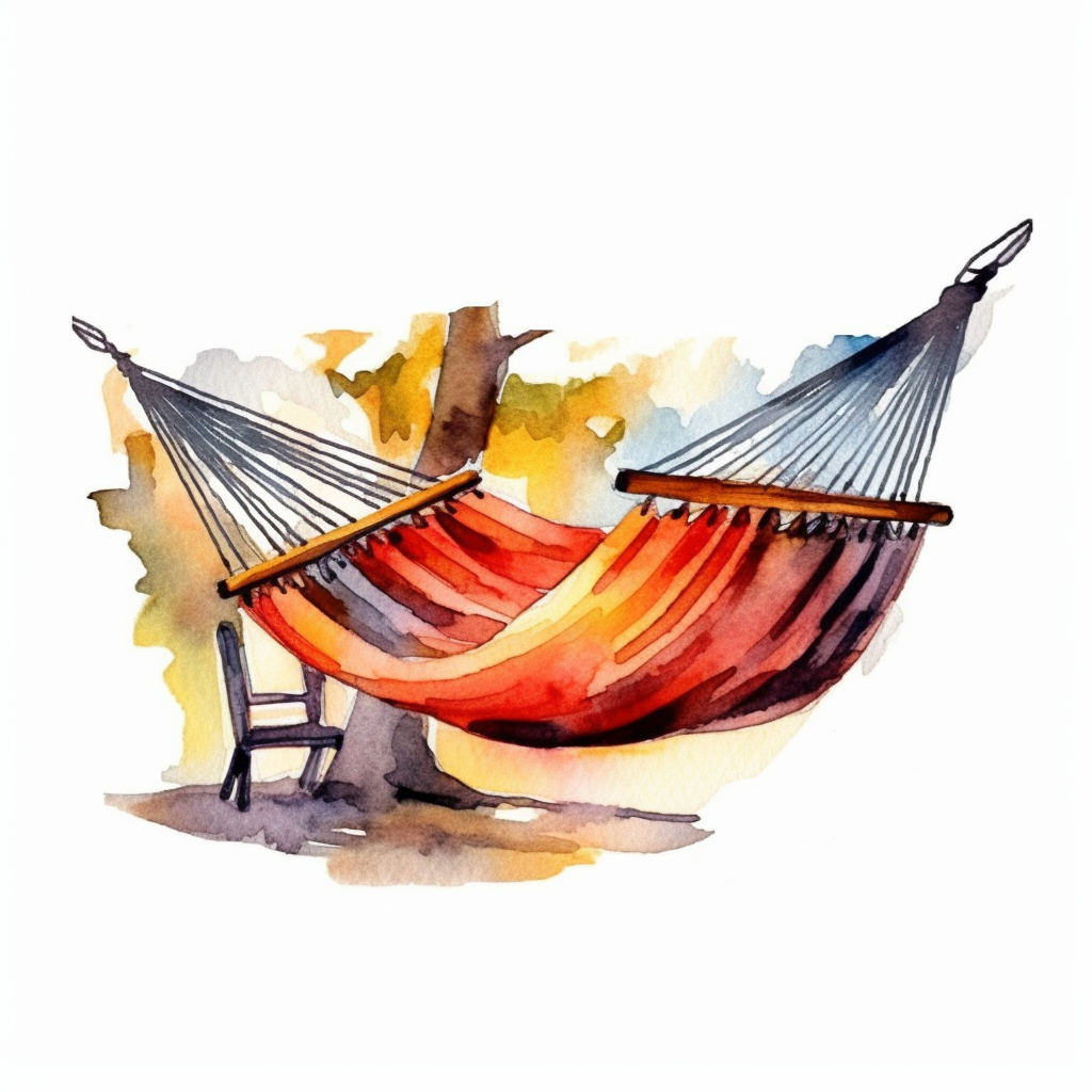Hammock watercolor hammock camping clipart sublimation printable illustration style high solution on the white background