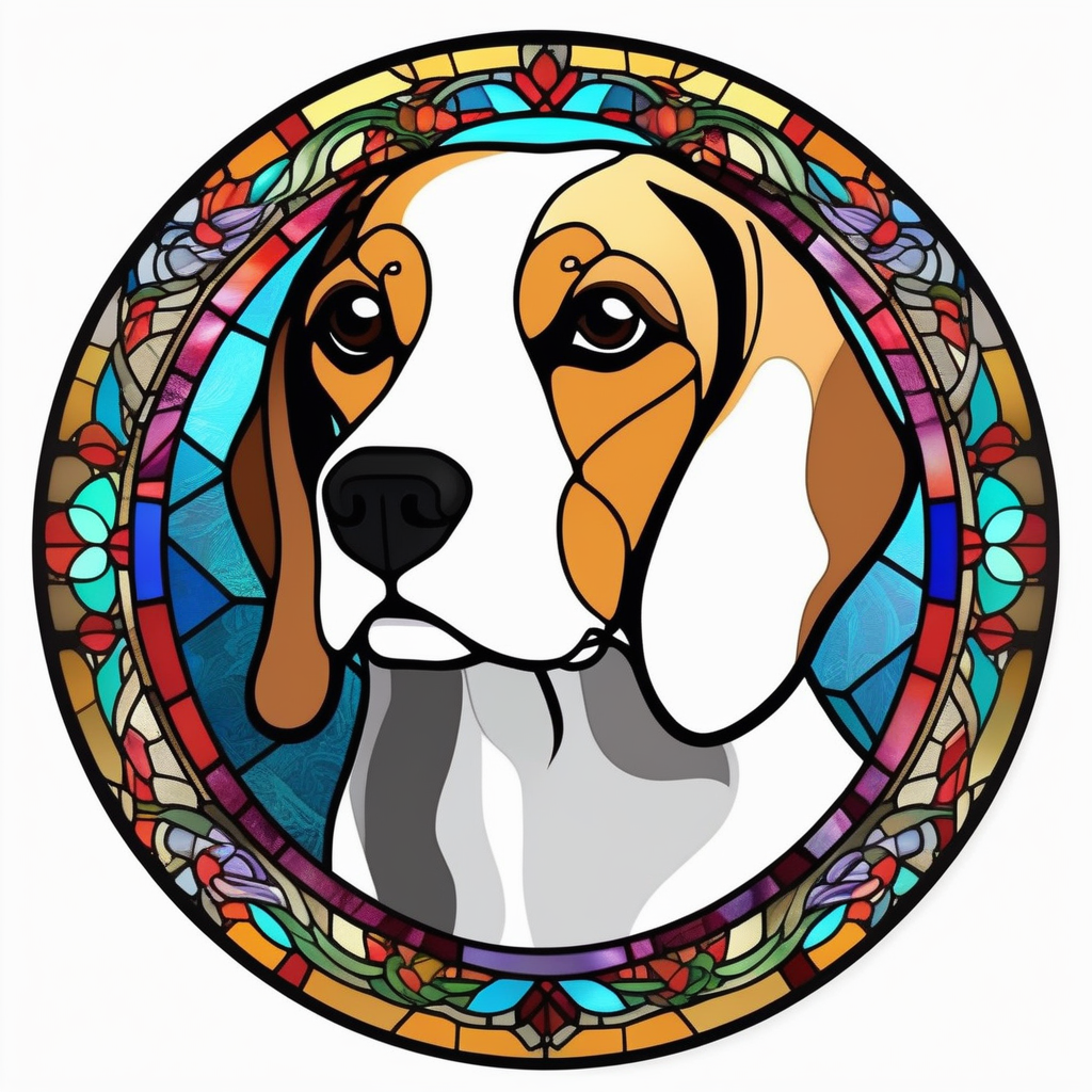 A dog in stained glass style