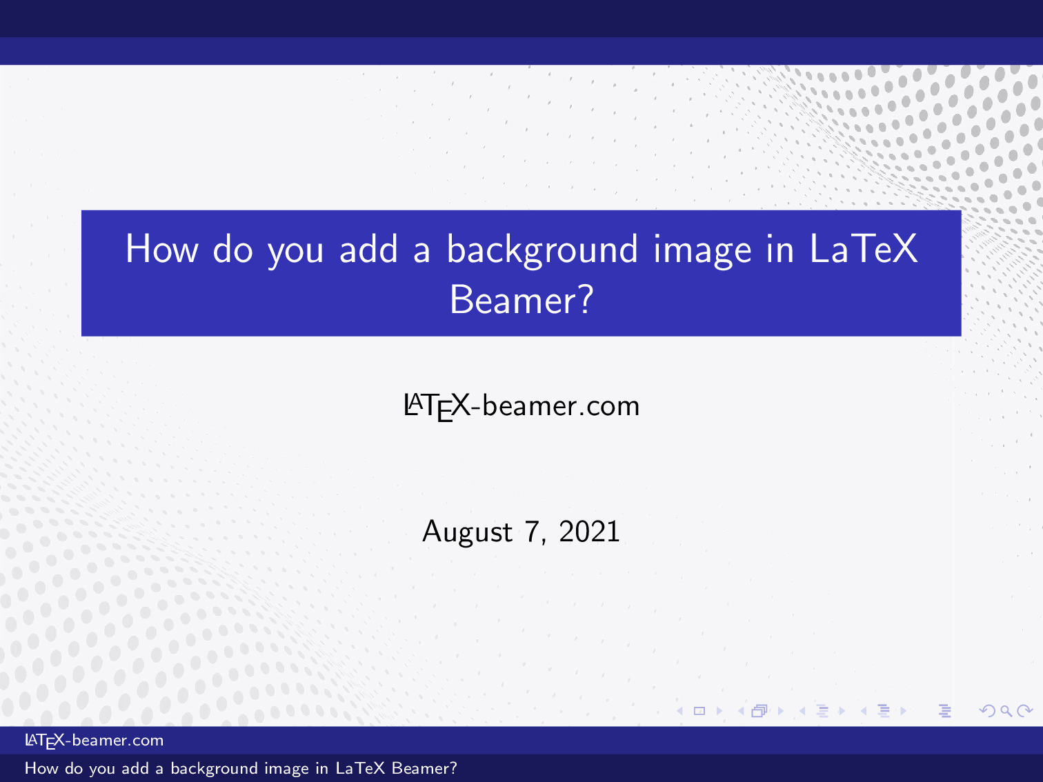 How do you add a background image in latex beamer