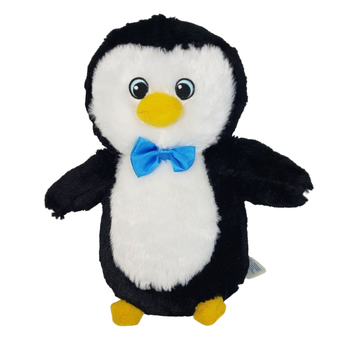 Build a bear snow hugs penguin boy blue bow stuffed animal plush toy