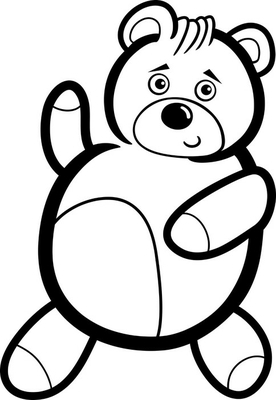 Plush blanket cartoon teddy bear for coloring