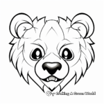 Bear head coloring pages