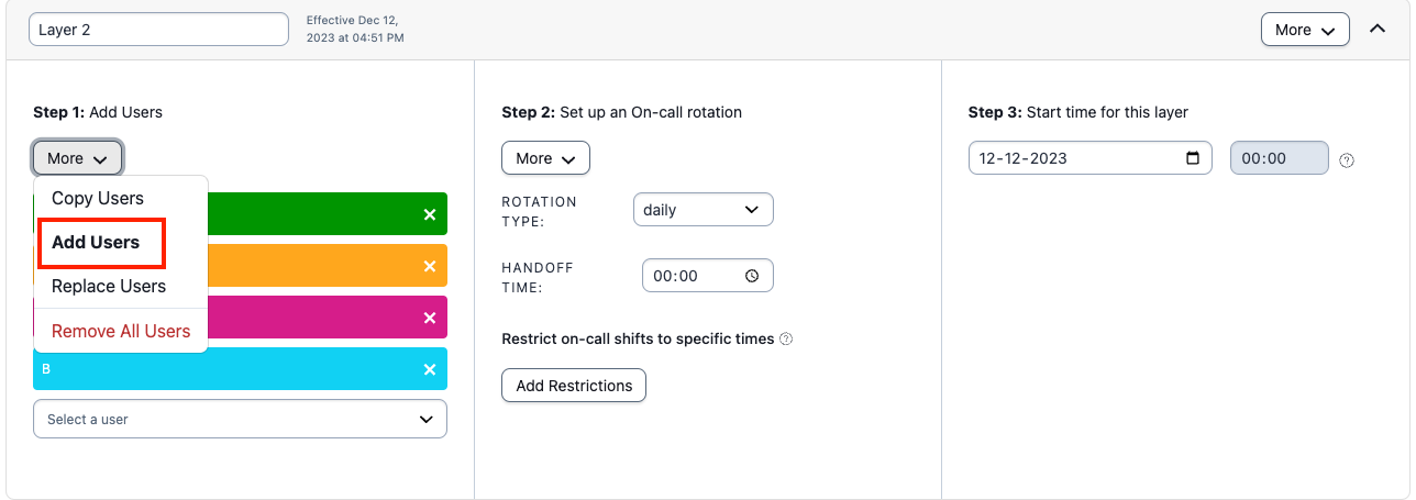 Edit schedules