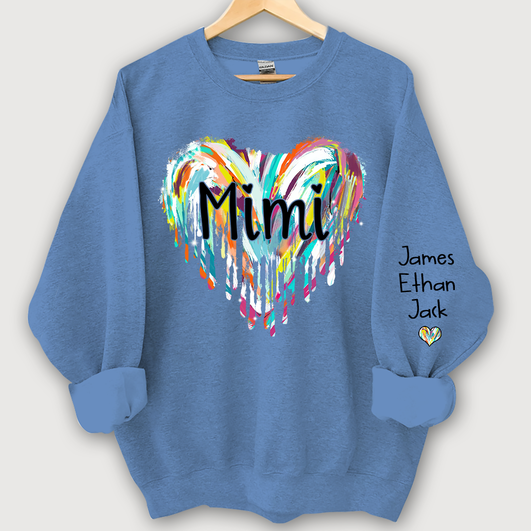 Lofaris mimi hearts oil paint autumn custom name sweatshirt