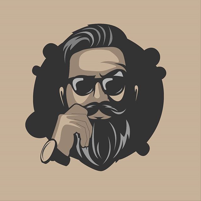 Untitled beard cartoon beard logo design beard logo