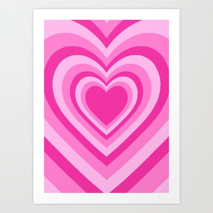Beating heart pink art print by jodi feddon