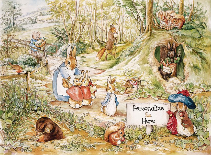 A walk in the woods wallpaper mural by beatrix potter