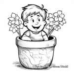 Flower pot coloring pages