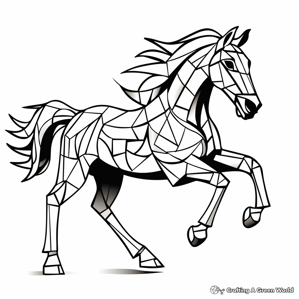 Running horse coloring pages