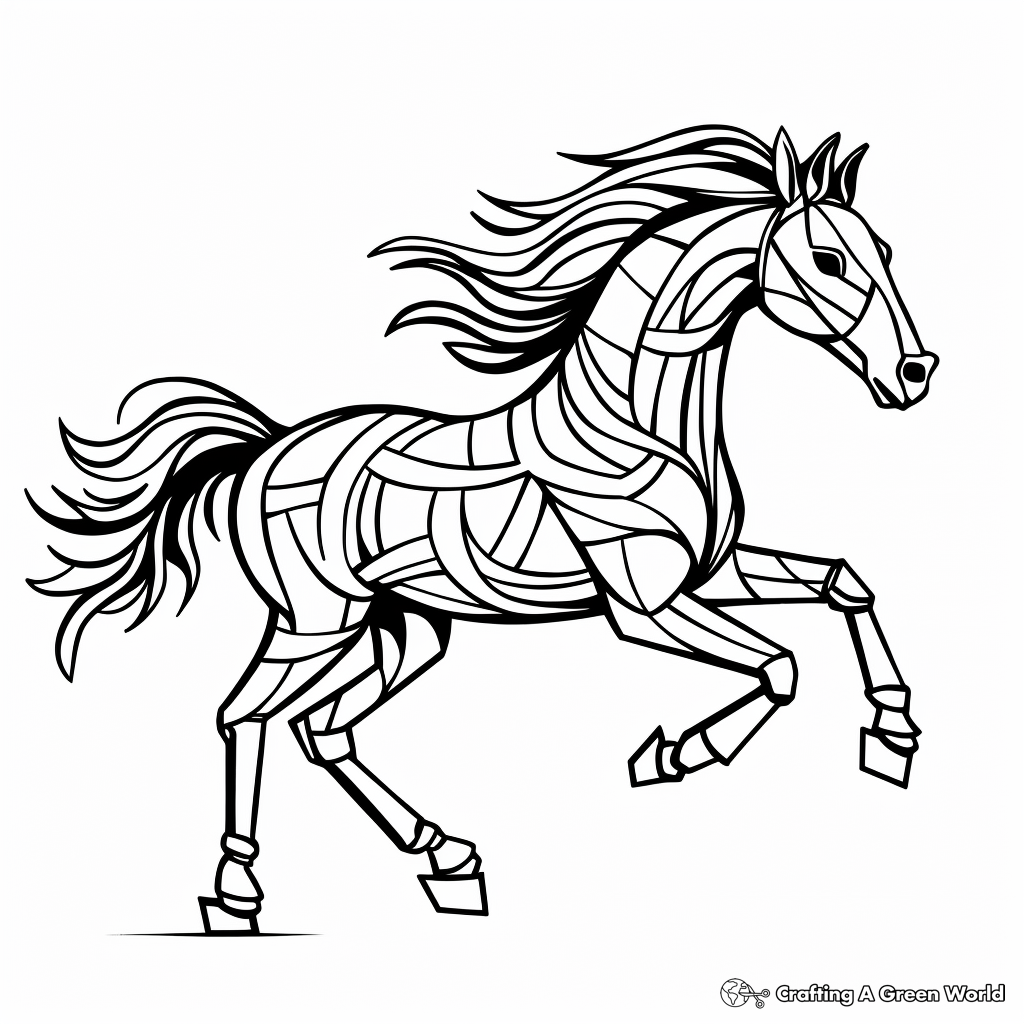 Running horse coloring pages