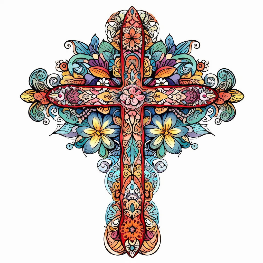 Beautiful cross clipart contour white background no jesus