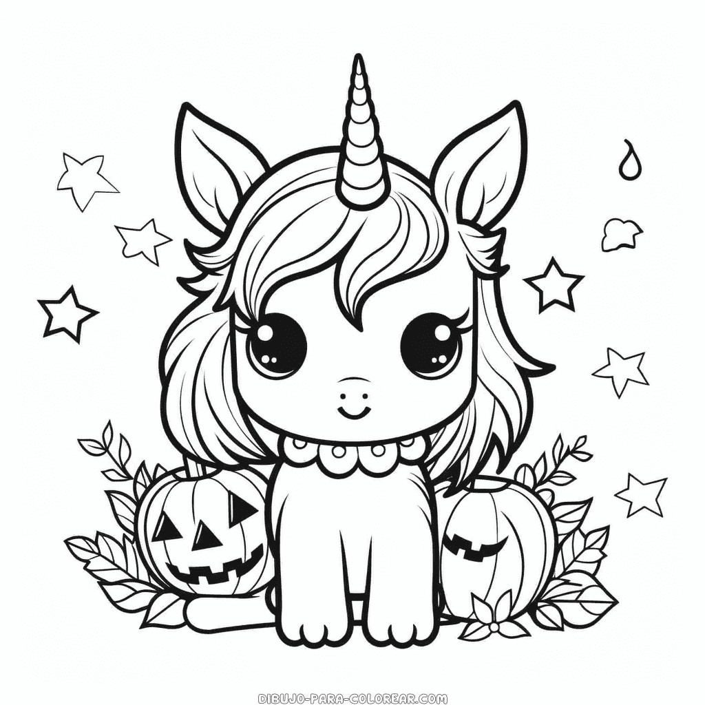 Dibujo de unicornio halloween para colorear dibujo para colorear