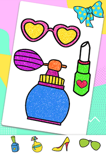 Glitter makeup coloring book for android