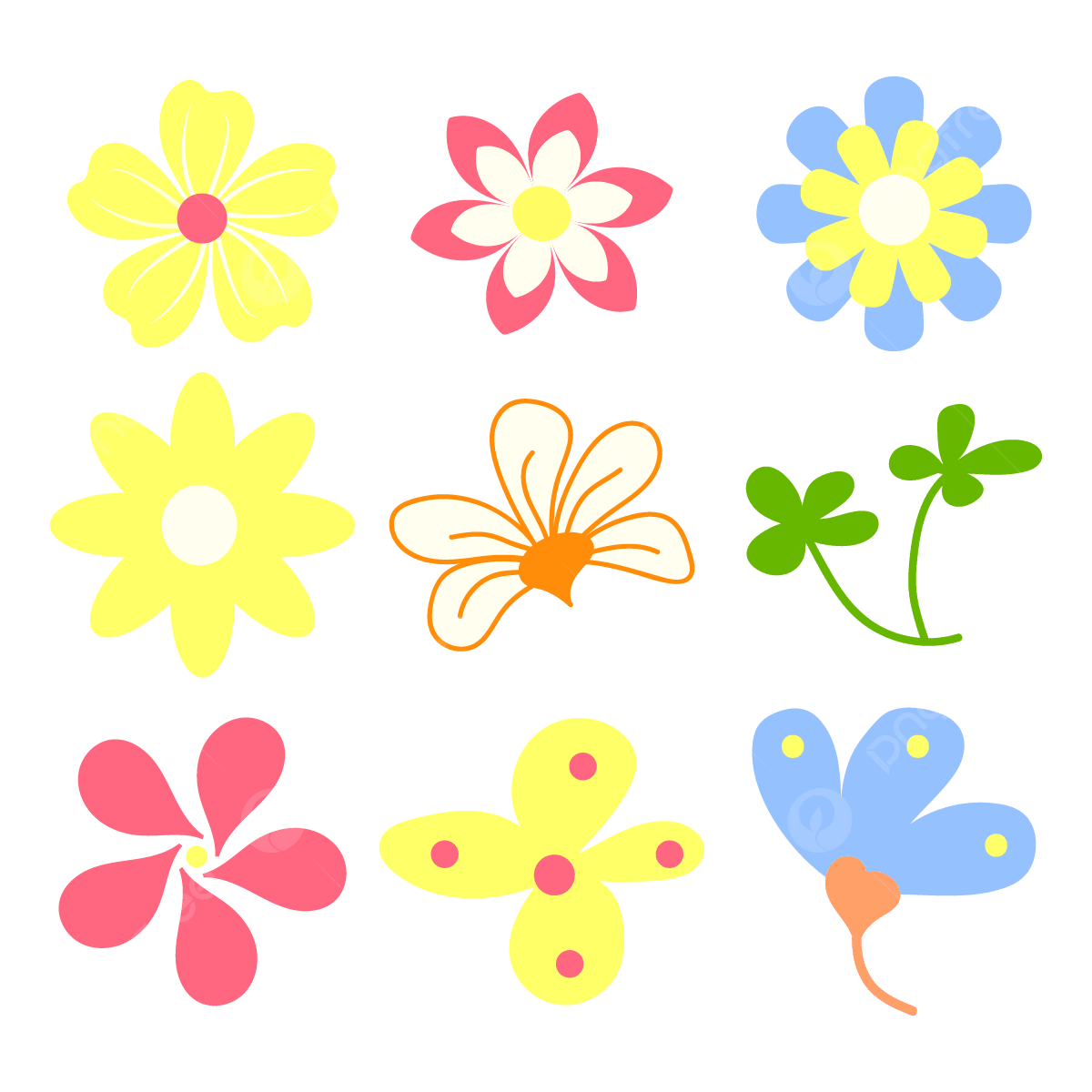 Cute little flowers vector png vector psd and clipart with transparent background for free download