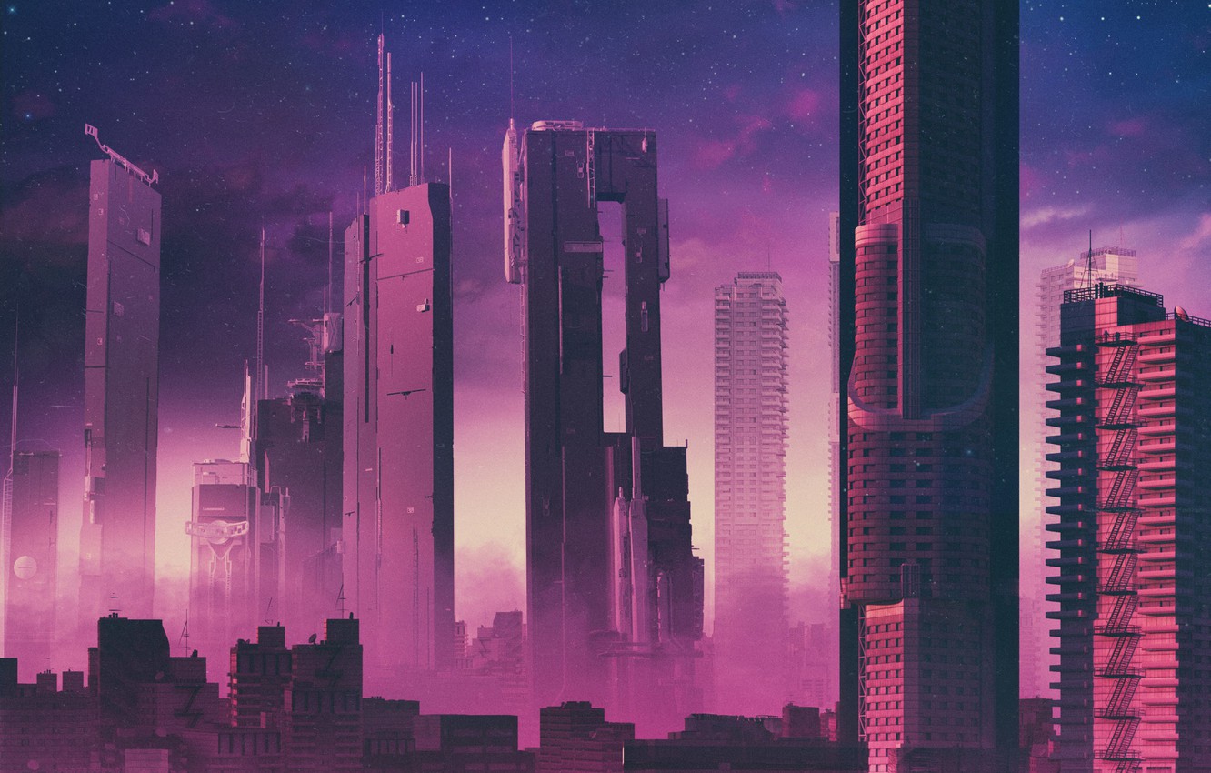 Wallpaper the city future skyscrapers art fiction rendering illustration synth retrowave synthwave new retro wave futuresynth sintav retrouve by beeple beeple images for desktop section ñððñðññððºð