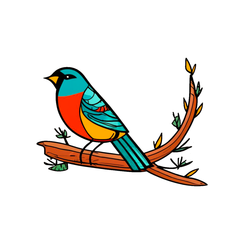 Breasted bird zentangle with the good colour is sitting on small branch tree png png images psd free download