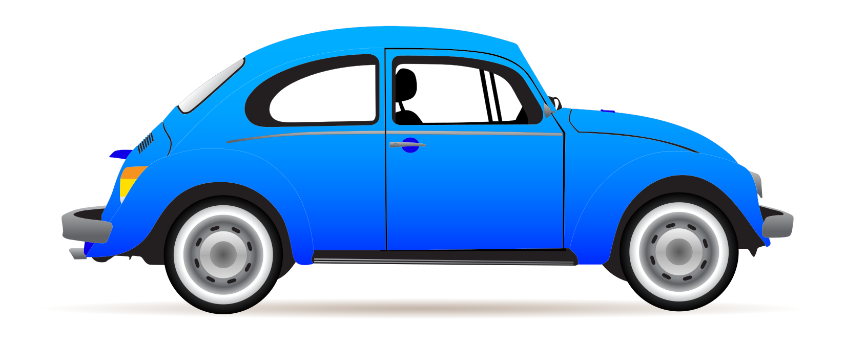 Blue volkswagen beetle car clip art image