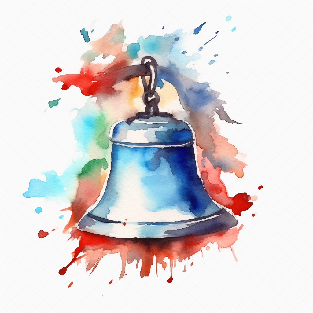 Watercolor th of july liberty bell