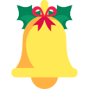 Christmas bell generic outline color icon