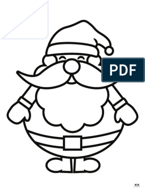 Printable santa coloring page page pdf