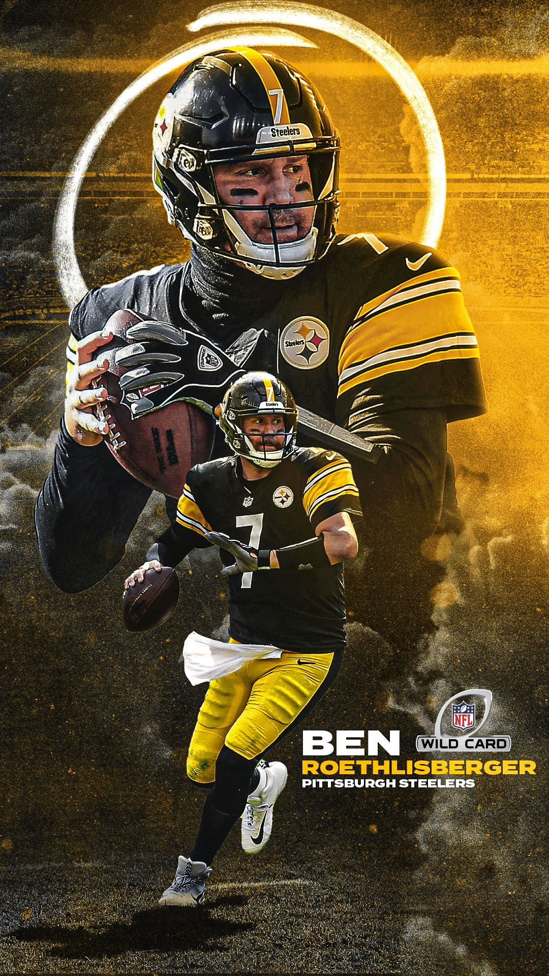 Sunday night football on nbc on game day part get ready for steelers vs browns tonight at p et on nbc and peacocktv with this ben roethlisberger wallpaper superwildcard httpstcoflmfmxzfur