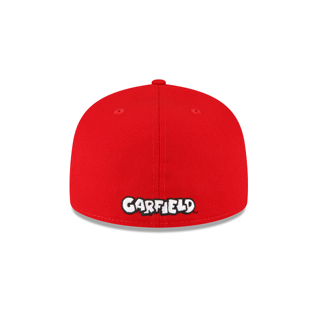 New era garfield red fifty fitted hat