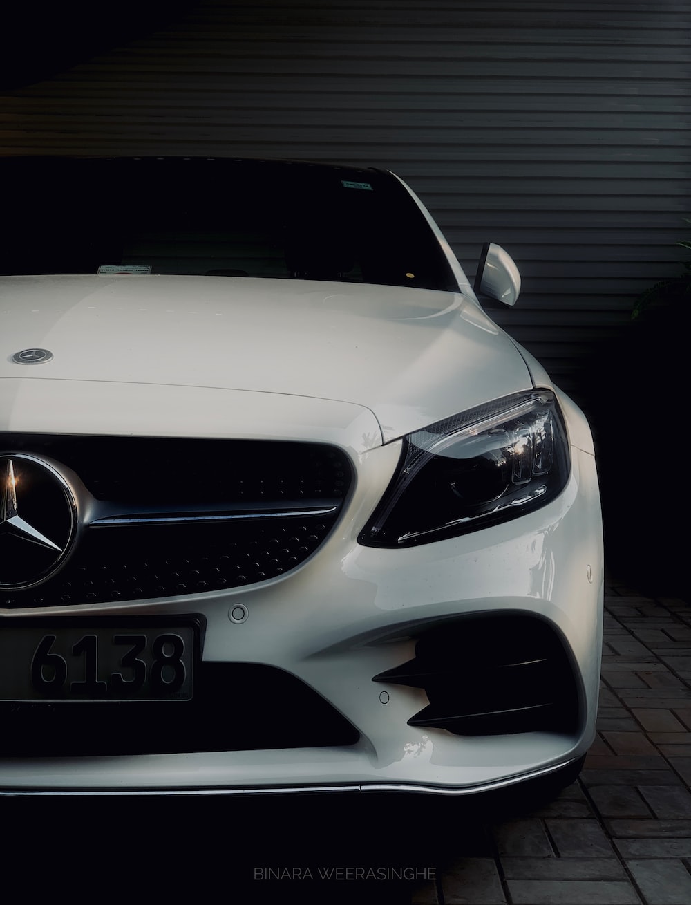 White mercedes benz c class photo â free grey image on