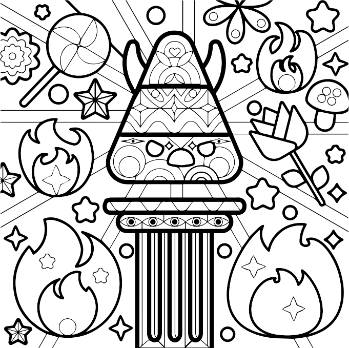 Spoopy tarot coloring pages physical pages â cute tarot