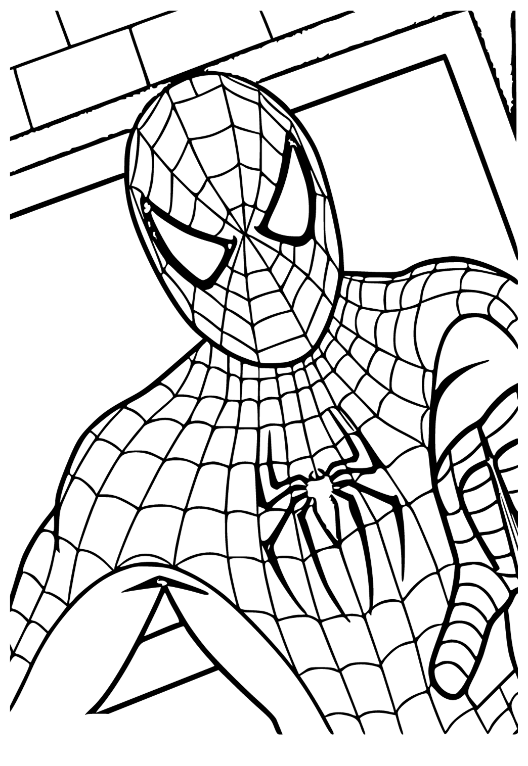 Free printable spiderman frame coloring page for adults and kids