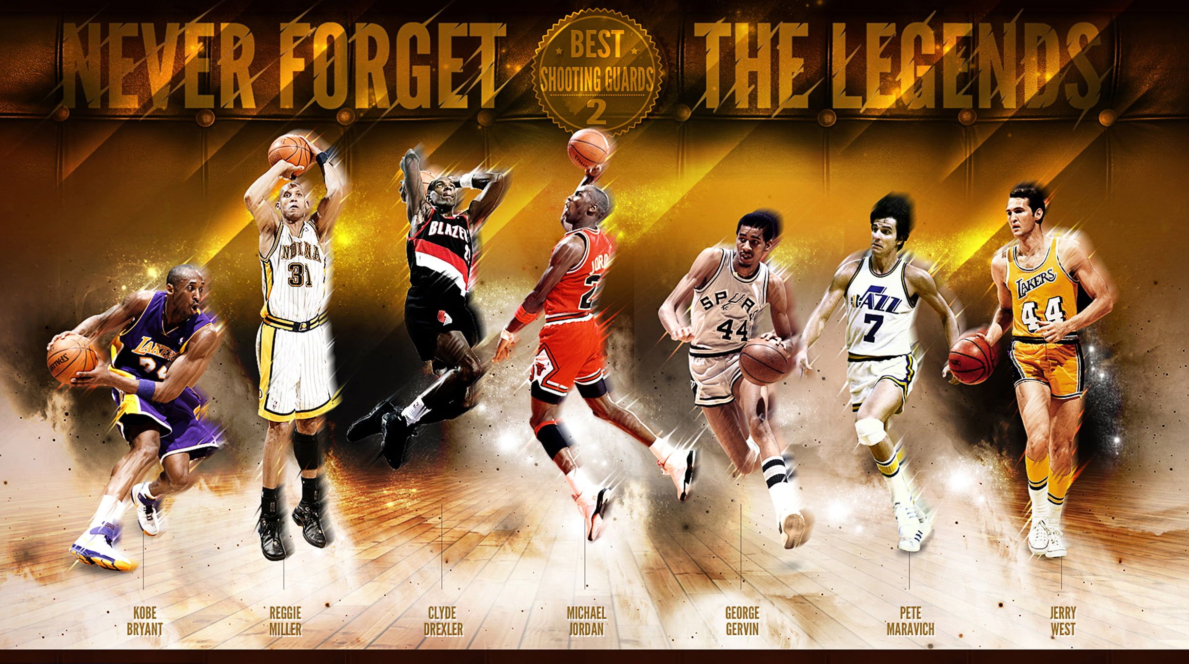 Basketball players wallpaper sport basketball michael jordan nba kobe bryant legends george gervin jerry west clyde drexâ nba legends kobe bryant basketball