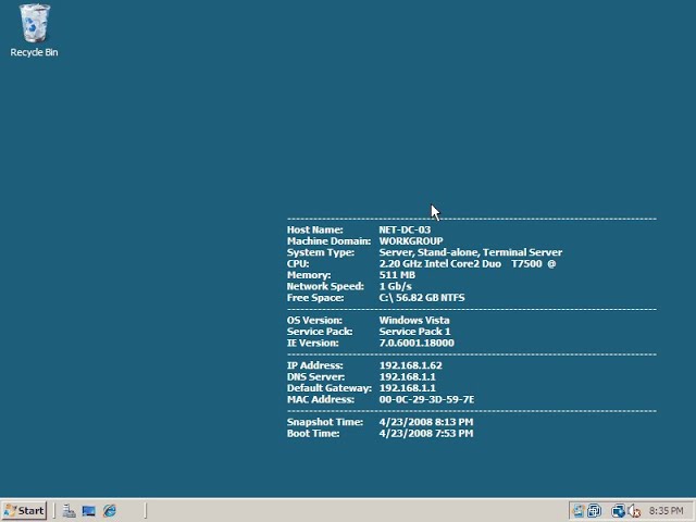 Bginfo server details on desktop background by gpo