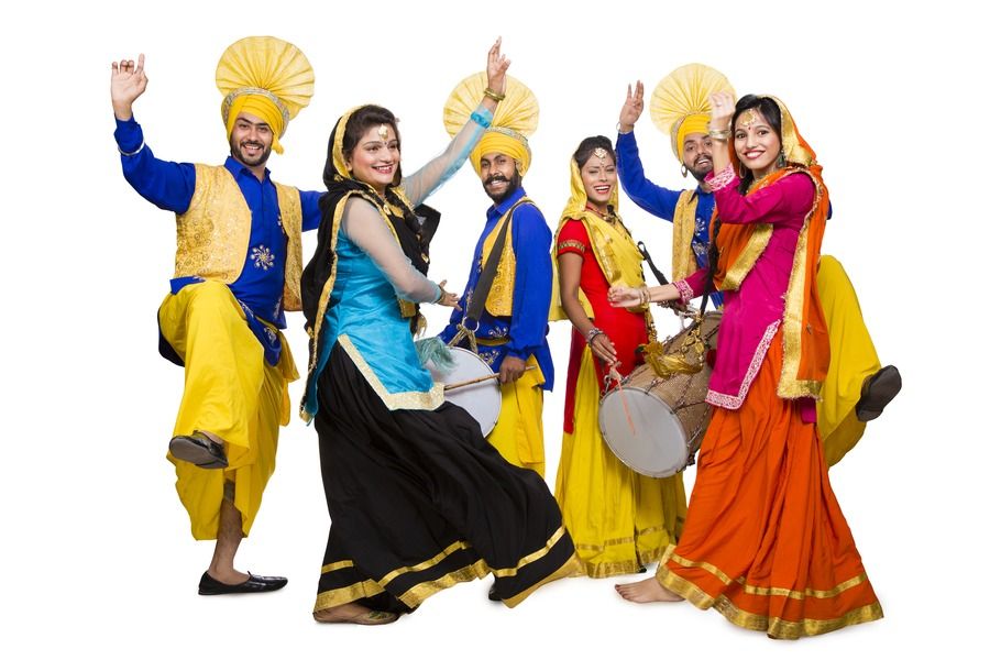 Punjabi couples doing bhangra