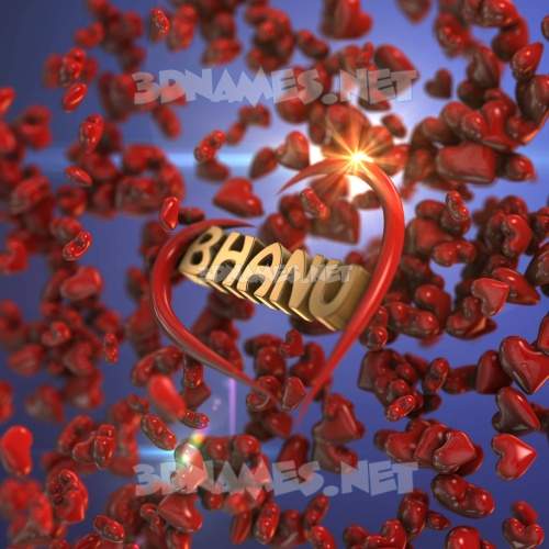 Preview of hearts d name for bhanu