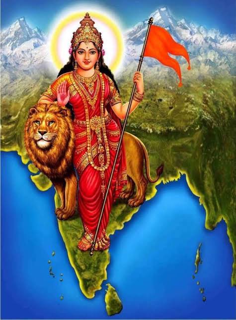 Is bharat mata a religious figure portraying goddess durga as patroness of bharat or is it a philosophical figure portraying our motherland