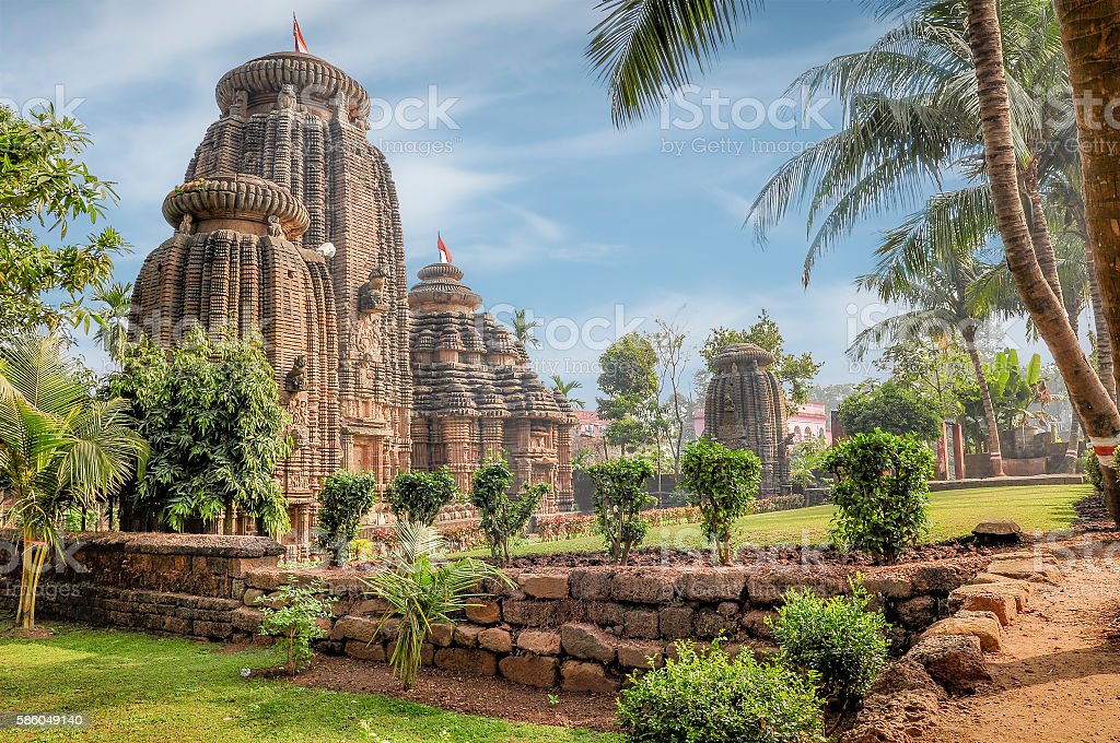 Old old temple in bhubaneswar india stock photo