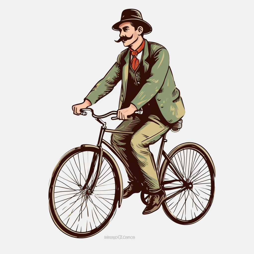 A man on a bicycle clip art white background