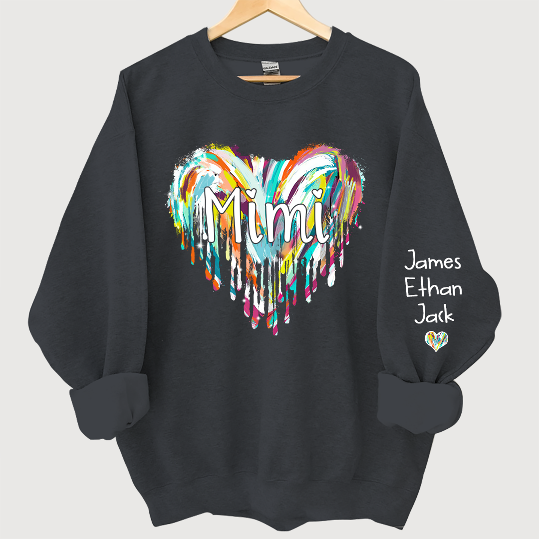 Lofaris mimi hearts oil paint autumn custom name sweatshirt