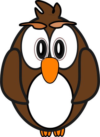 A cartoon owl with big eyes and a beak clip art image