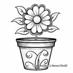 Flower pot coloring pages