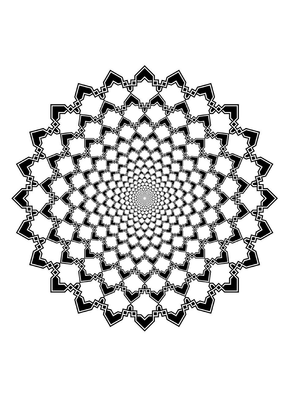 Golden ratio mandala coloring page download printable pdf