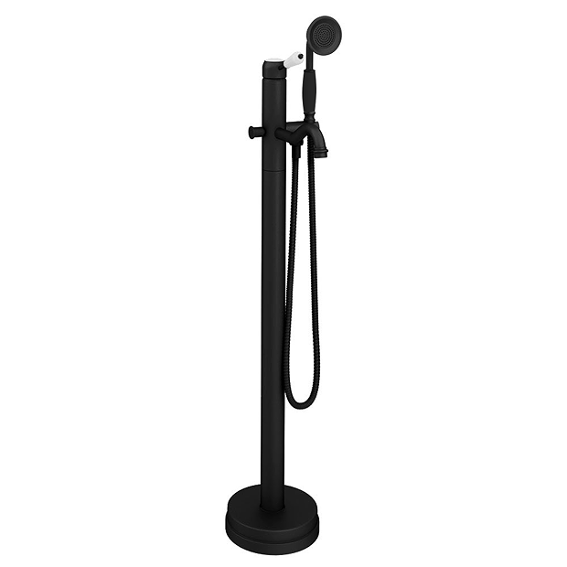 Lancaster traditional matt black single lever freestanding bath shower mixer victorian plumbing