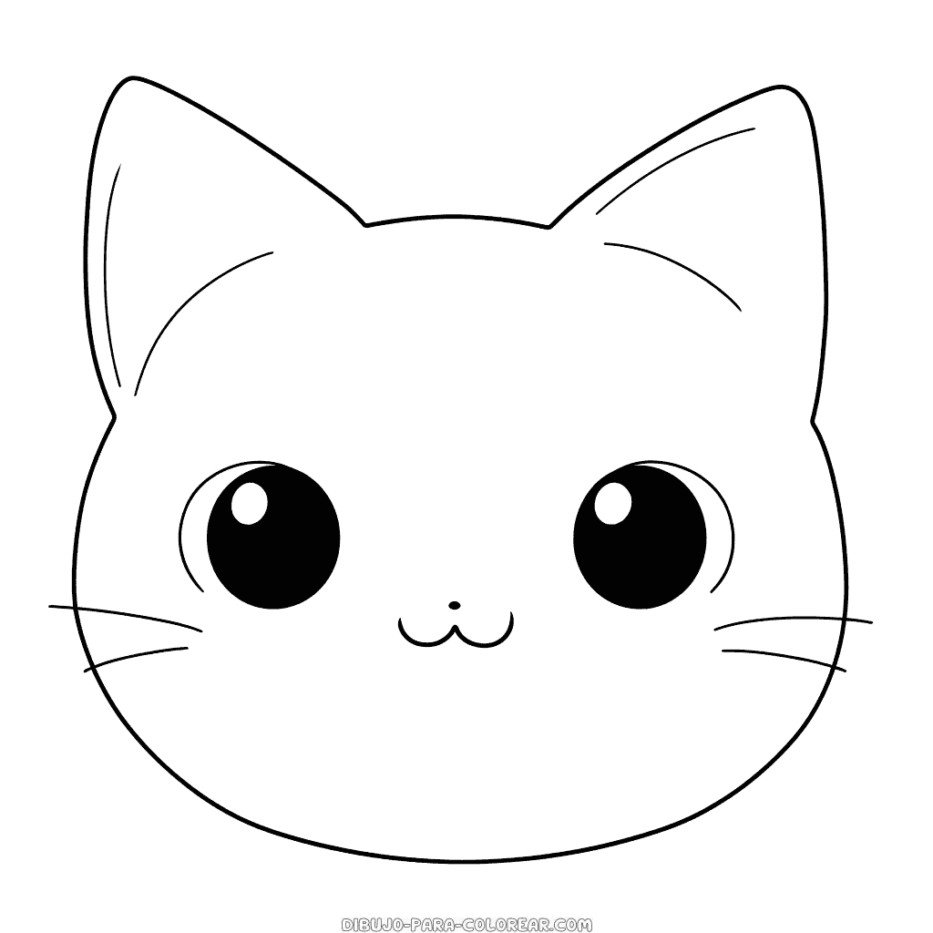 Dibujo de cara de gato para colorear dibujo para colorear