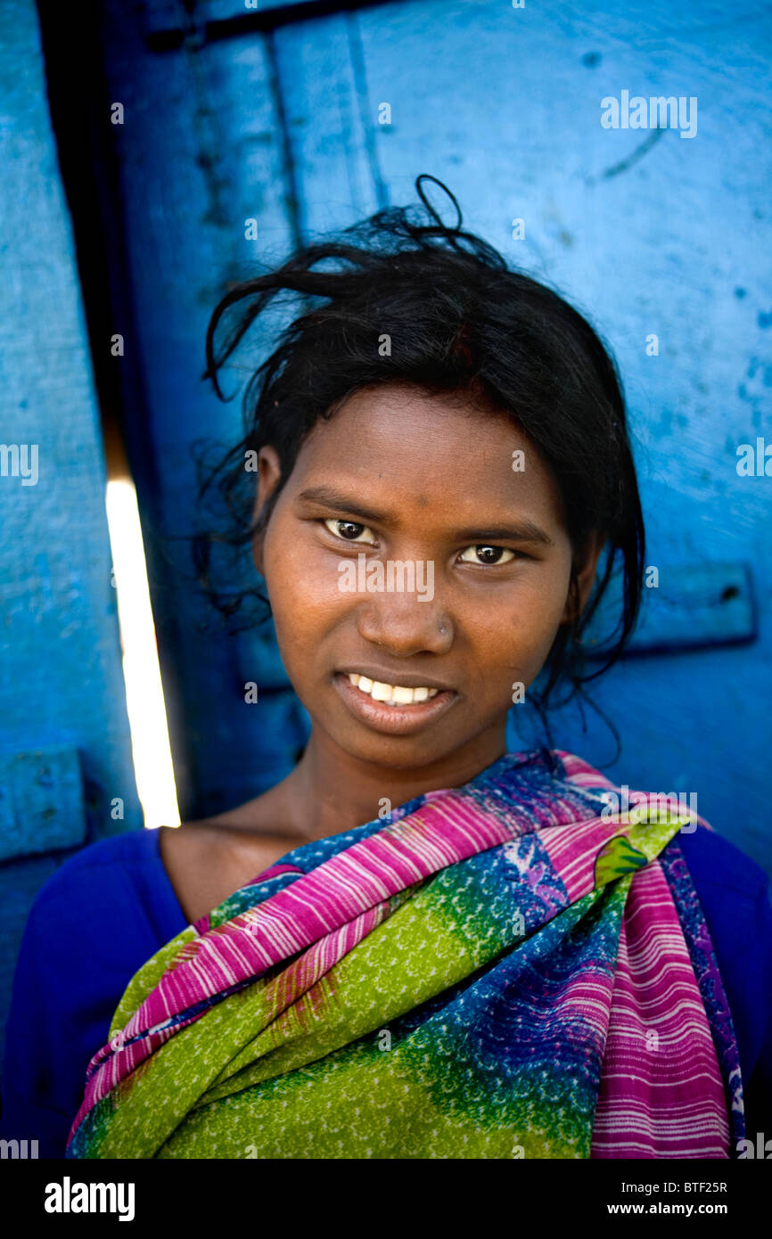 Indian girl bodhgaya bihar india stock photo