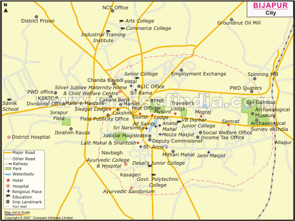 Bijapur city map