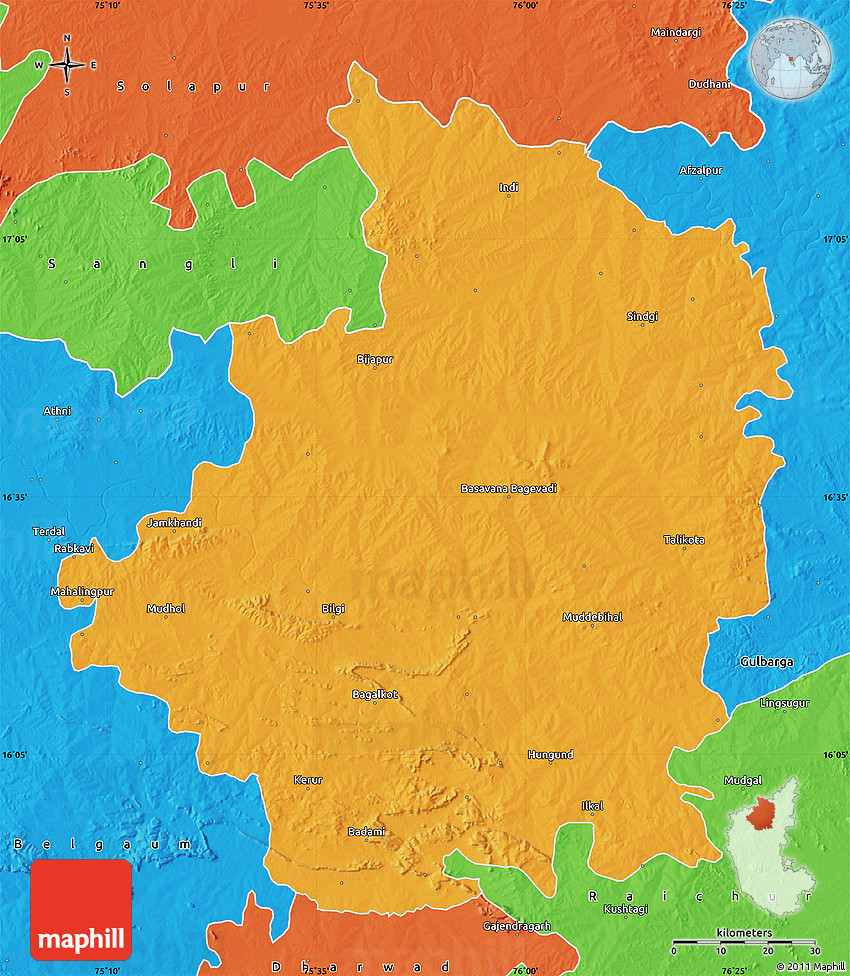 Political map of bijapur